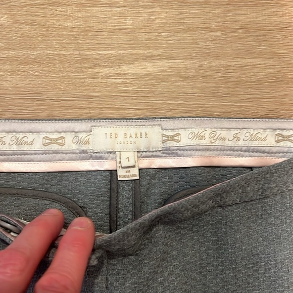 Ted Baker Gray Textured ankle pants light grey Size - 1/ US/2-4 - Picture 3 of 14